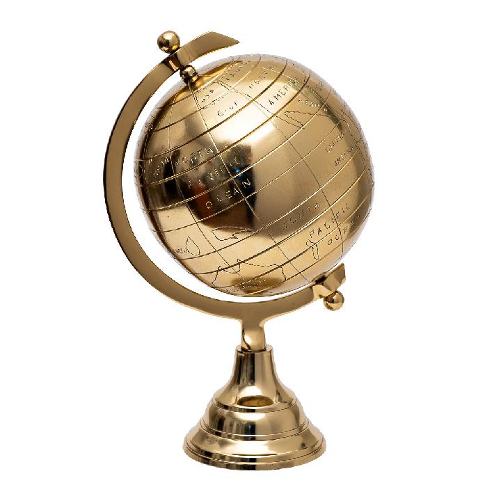 Глобус на подставке Garda Decor золотой 20x35см